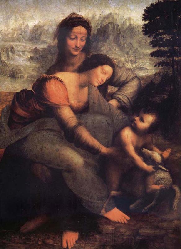 LEONARDO da Vinci The Virgin and the Nino with Holy Ana Norge oil painting art